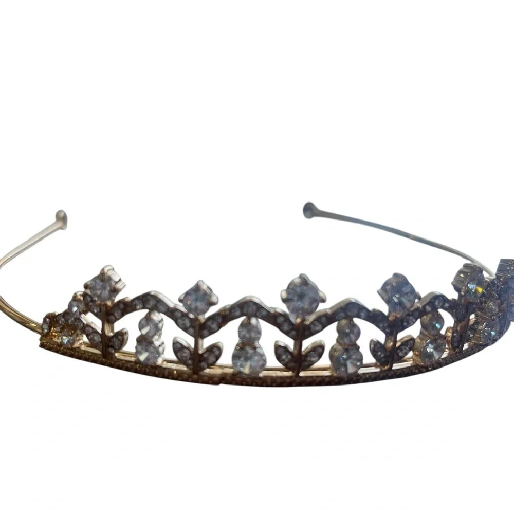 Believe by Brilliance Gold Flash Plated Tiara with Genuine Cubic Zirconia Stones